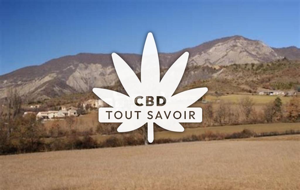 Village à Melve avec feuille Cannabis CBD