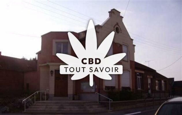 Village à Mennessis avec feuille Cannabis CBD