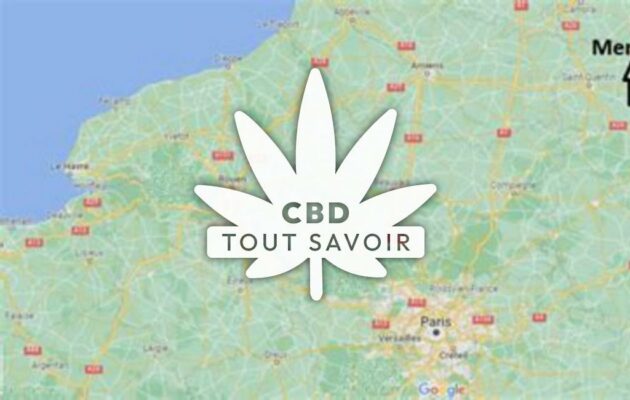 Village à Mennevret avec feuille Cannabis CBD