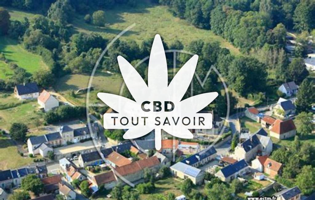 Village à Merlieux-Et-Fouquerolles avec feuille Cannabis CBD