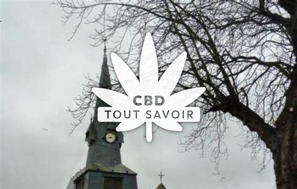 Village à Mesbrecourt-Richecourt avec feuille Cannabis CBD