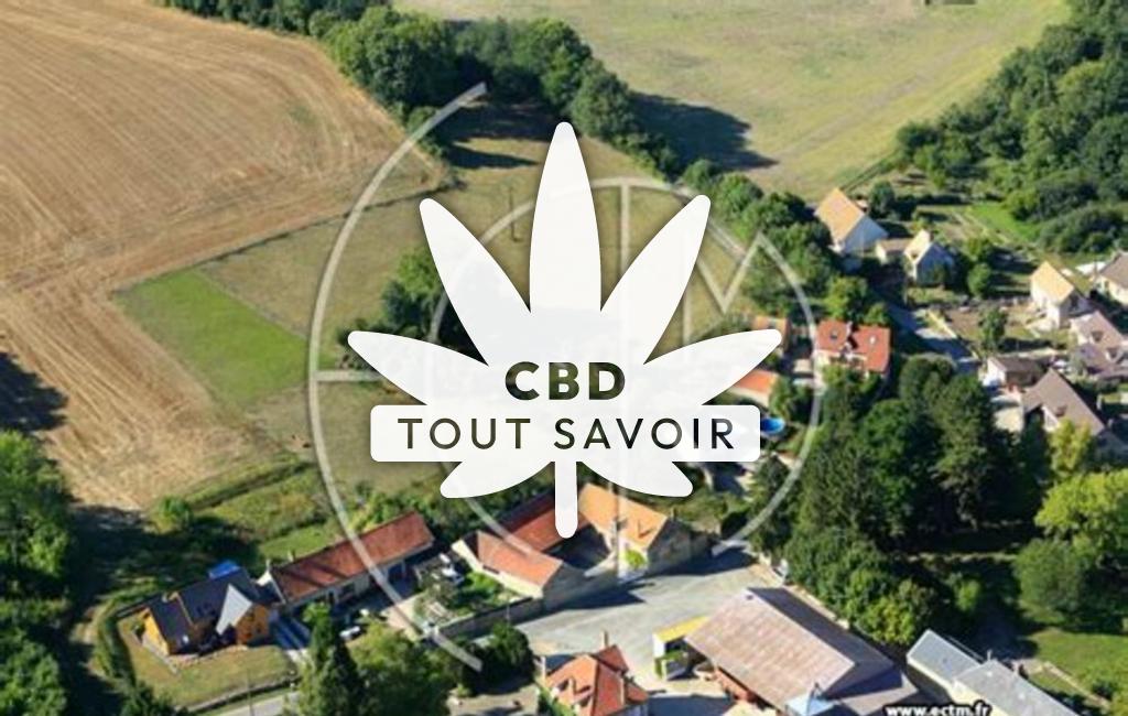 Village à Meurival avec feuille Cannabis CBD