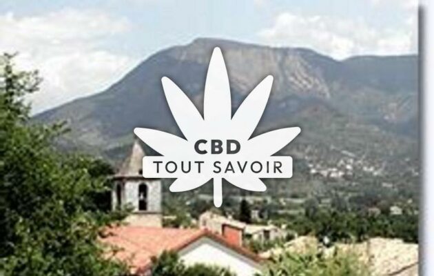 Village à Mezel avec feuille Cannabis CBD