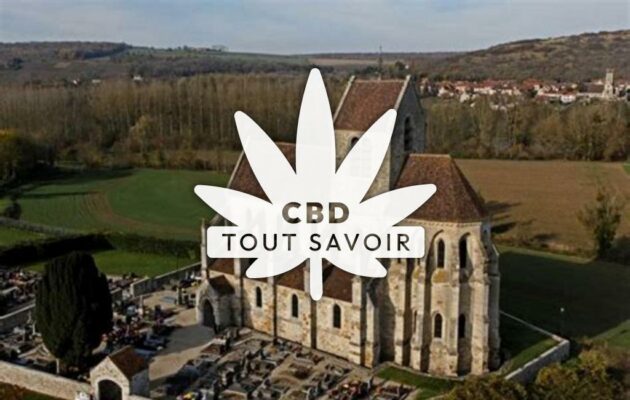 Village à Mezy-Moulins avec feuille Cannabis CBD