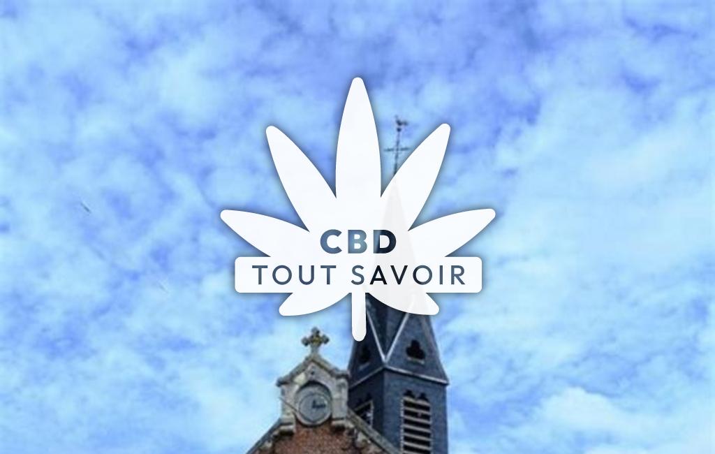 Village à Missy-les-Pierrepont avec feuille Cannabis CBD