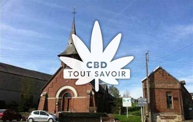 Village à Molain avec feuille Cannabis CBD