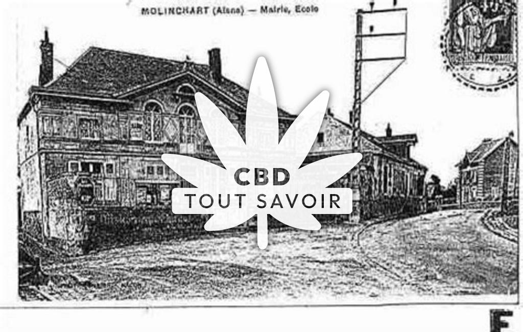 Village à Molinchart avec feuille Cannabis CBD