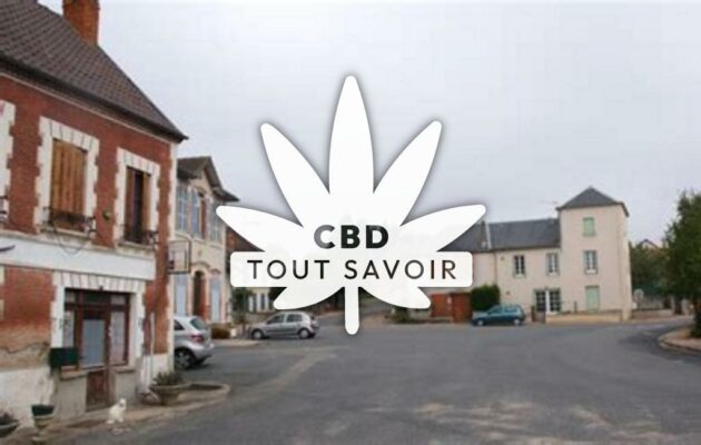 Village à Molles avec feuille Cannabis CBD