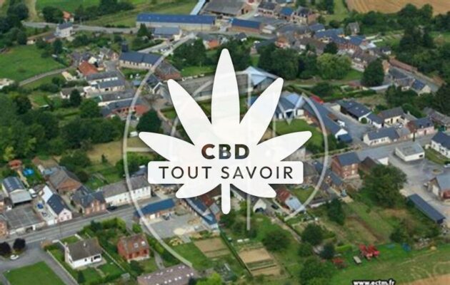 Village à Monceau-le-Neuf-Et-Faucouzy avec feuille Cannabis CBD