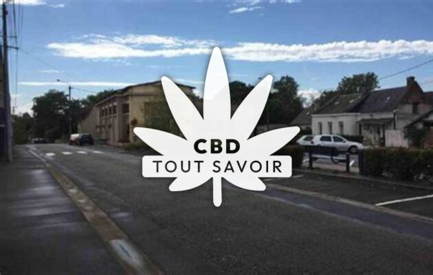 Village à Monceau-les-Leups avec feuille Cannabis CBD