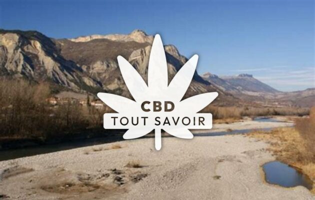 Village à Monetier-Allemont avec feuille Cannabis CBD