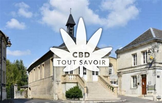 Village à Mons-en-Laonnois avec feuille Cannabis CBD