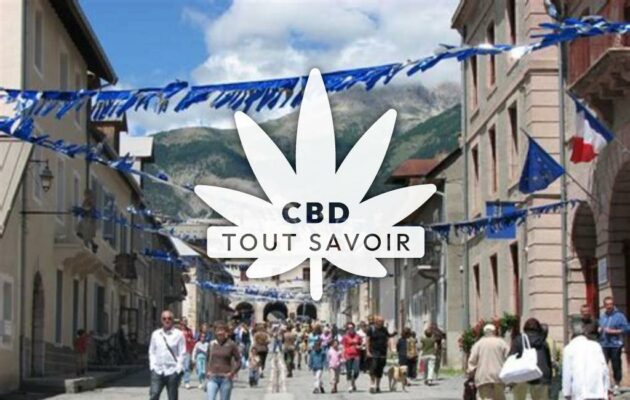 Village à Mont-Dauphin avec feuille Cannabis CBD