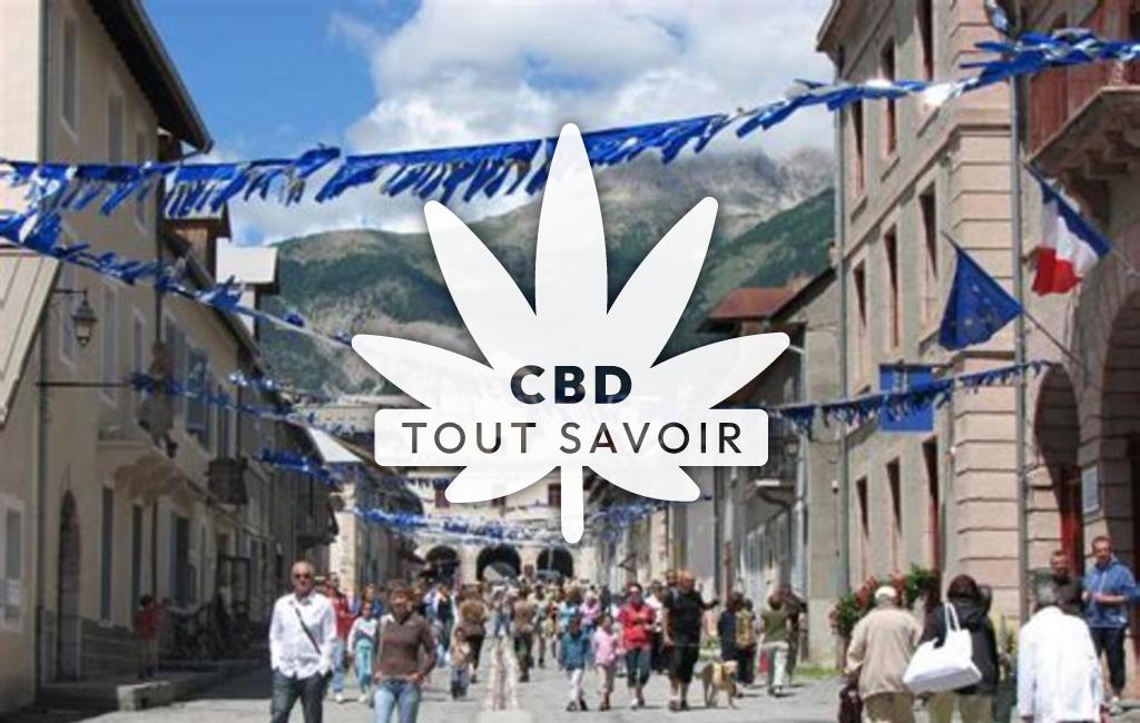 Village à Mont-Dauphin avec feuille Cannabis CBD