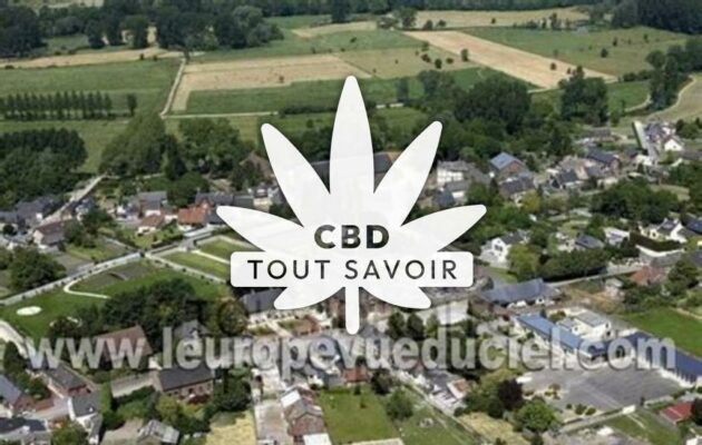 Village à Mont-D'Origny avec feuille Cannabis CBD