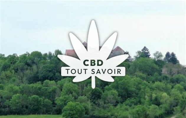 Village à Mont-Saint-Jean avec feuille Cannabis CBD