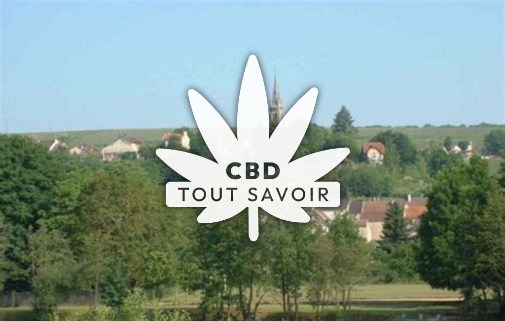 Village à Mont-Saint-Pere avec feuille Cannabis CBD