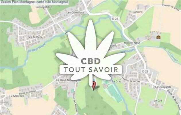 Village à Montagnat avec feuille Cannabis CBD