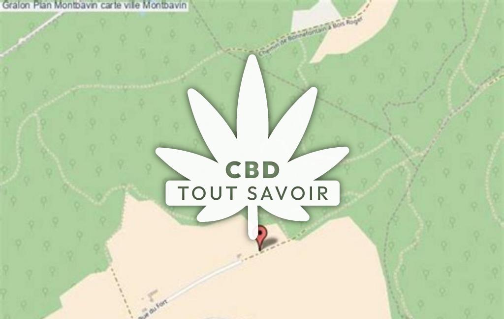 Village à Montbavin avec feuille Cannabis CBD