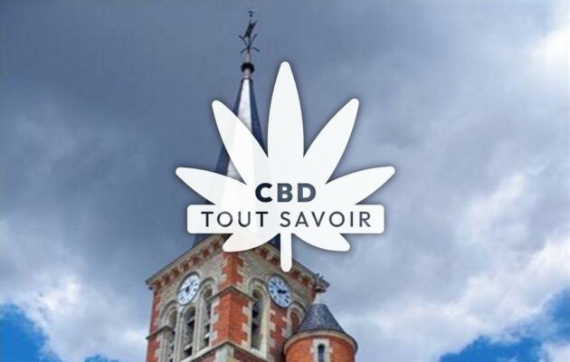 Village à Montbeugny avec feuille Cannabis CBD