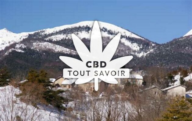 Village à Montbrand avec feuille Cannabis CBD