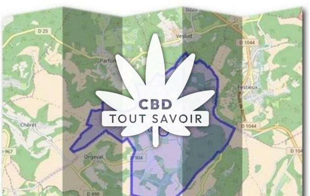 Village à Montchalons avec feuille Cannabis CBD