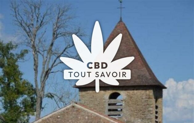 Village à Montcombroux-les-Mines avec feuille Cannabis CBD