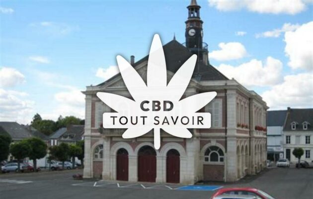 Village à Montcornet avec feuille Cannabis CBD