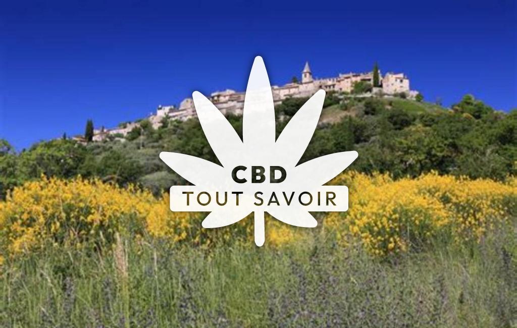 Village à Montfort avec feuille Cannabis CBD