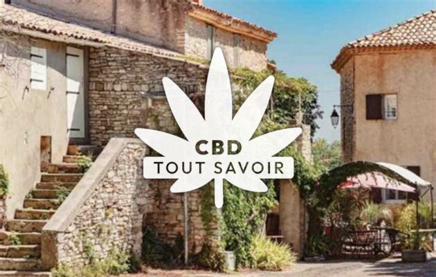 Village à Montfuron avec feuille Cannabis CBD