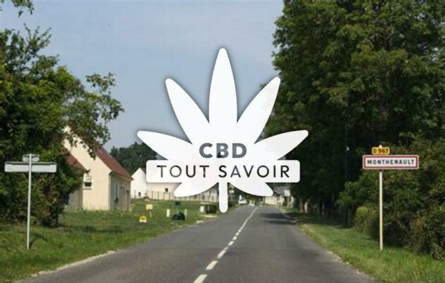 Village à Monthenault avec feuille Cannabis CBD