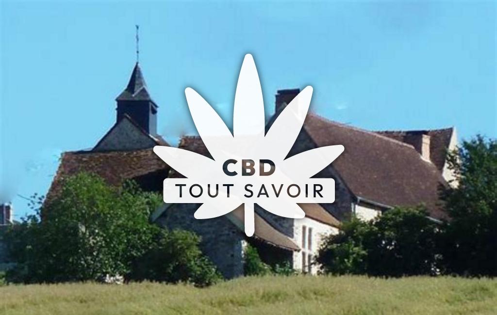 Village à Montigny-les-Conde avec feuille Cannabis CBD