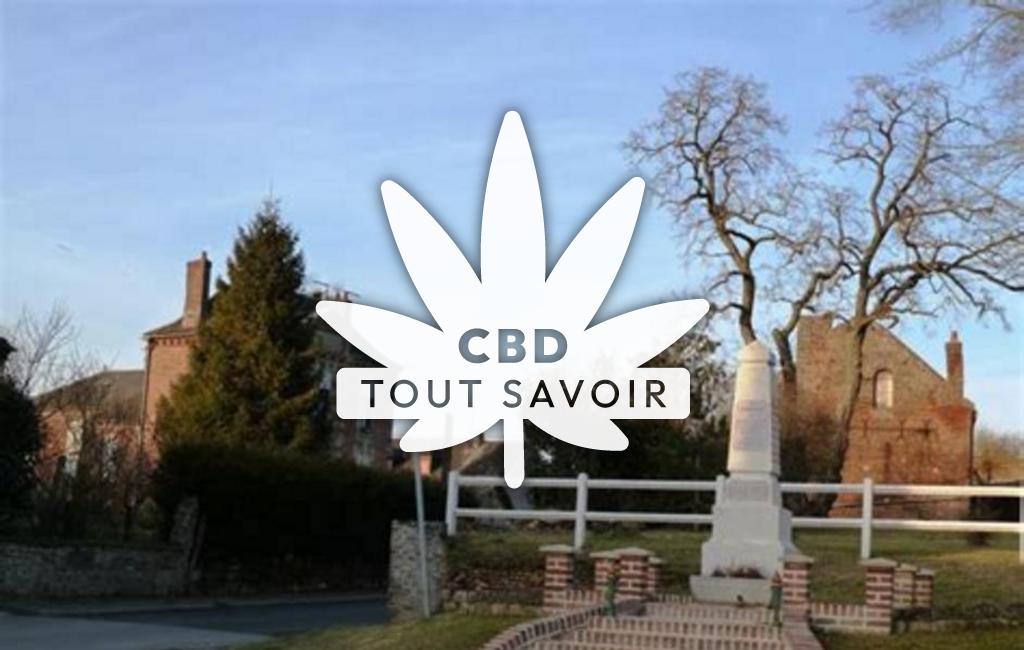 Village à Montigny-sous-Marle avec feuille Cannabis CBD