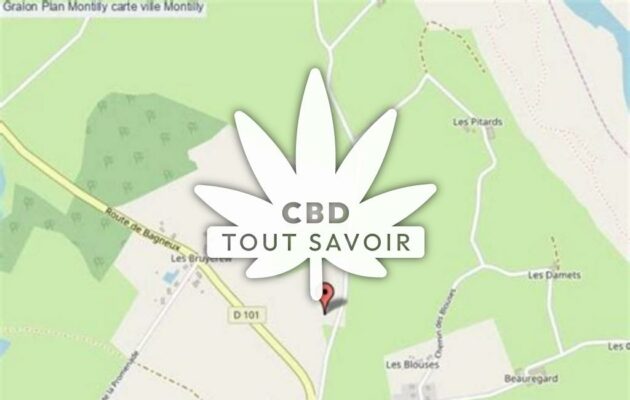 Village à Montilly avec feuille Cannabis CBD