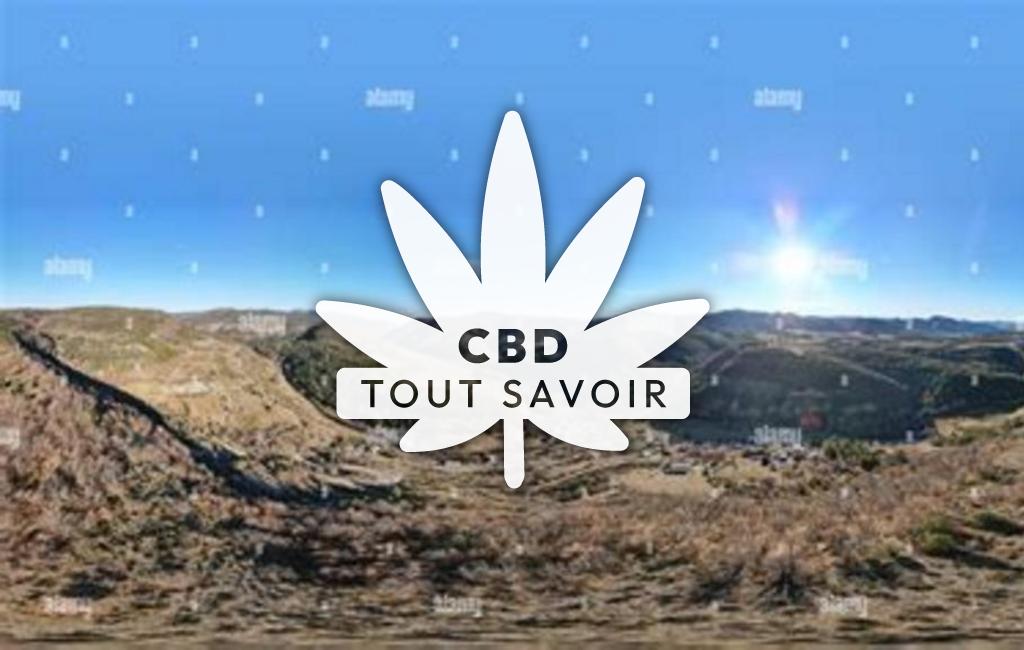 Village à Montjay avec feuille Cannabis CBD