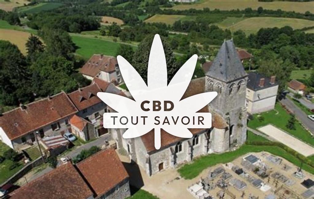 Village à Montlevon avec feuille Cannabis CBD