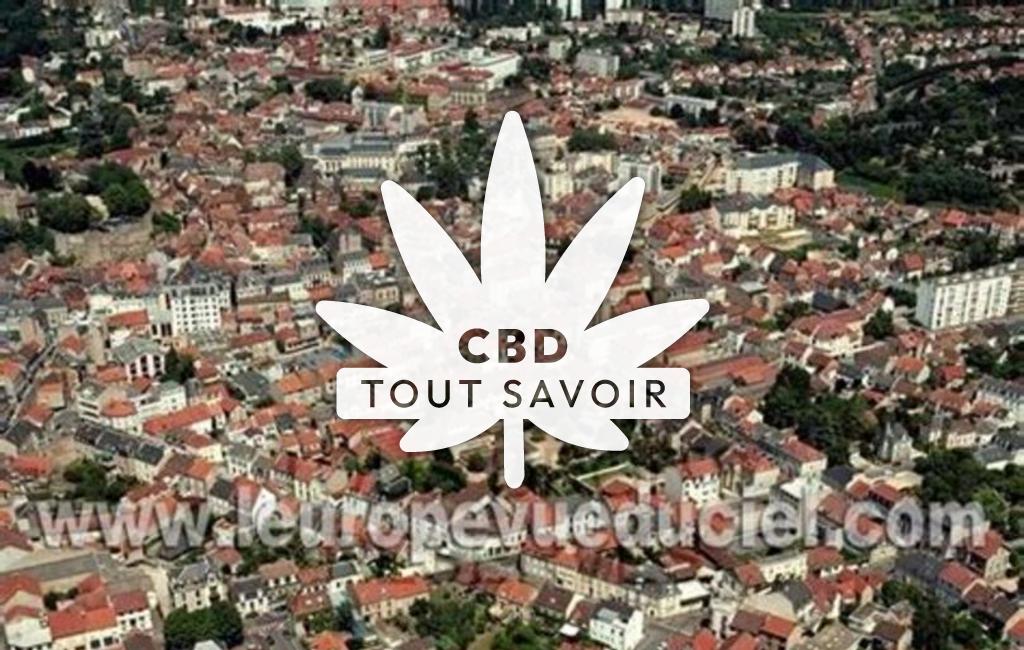 Village à Montlucon avec feuille Cannabis CBD