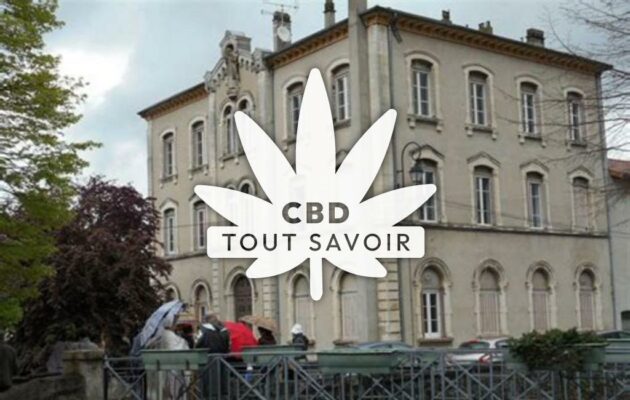 Village à Montluel avec feuille Cannabis CBD