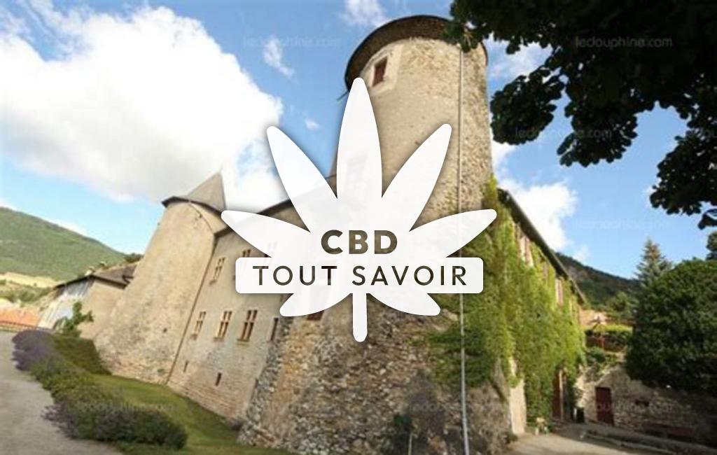 Village à Montmaur avec feuille Cannabis CBD