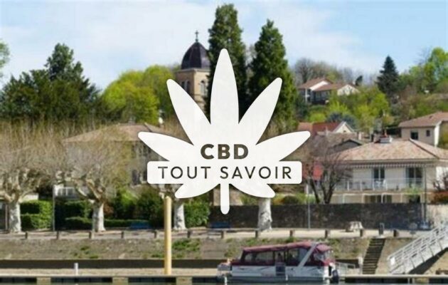 Village à Montmerle-sur-Saone avec feuille Cannabis CBD