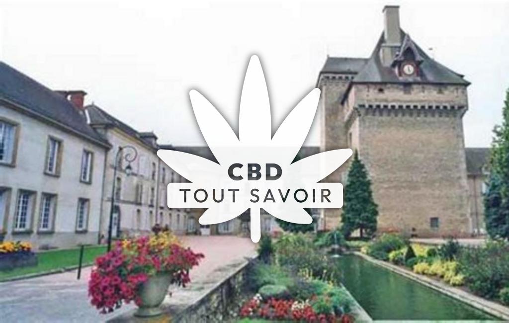 Village à Montoldre avec feuille Cannabis CBD