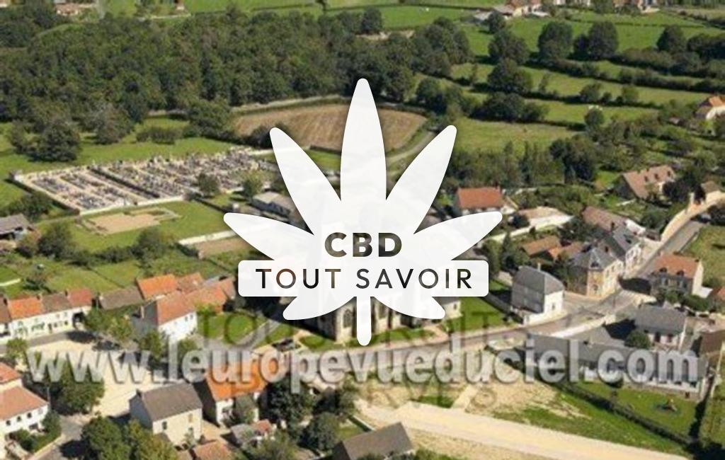 Village à Montvicq avec feuille Cannabis CBD