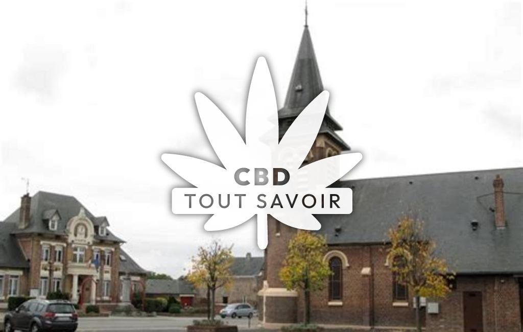 Village à Morcourt avec feuille Cannabis CBD