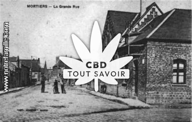 Village à Mortiers avec feuille Cannabis CBD