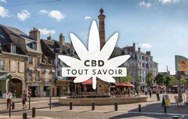 Village à Moulins avec feuille Cannabis CBD