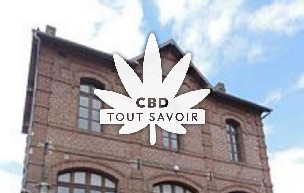 Village à Nampcelles-la-Cour avec feuille Cannabis CBD