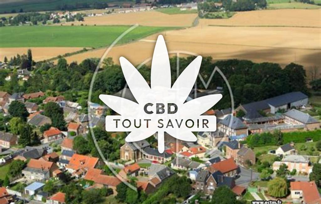 Village à Nauroy avec feuille Cannabis CBD