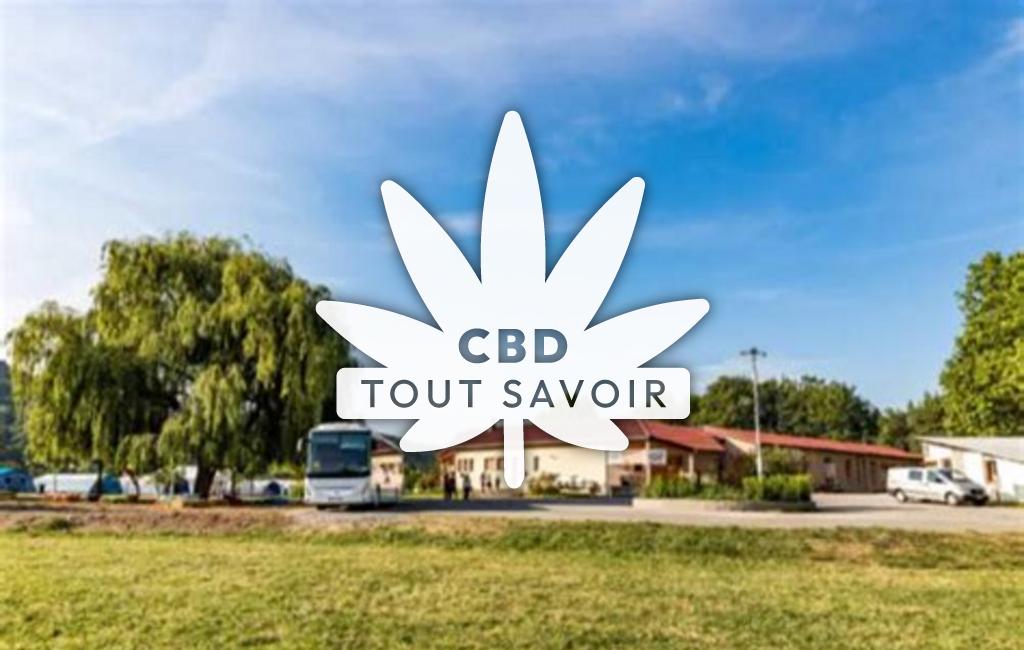 Village à Neffes avec feuille Cannabis CBD