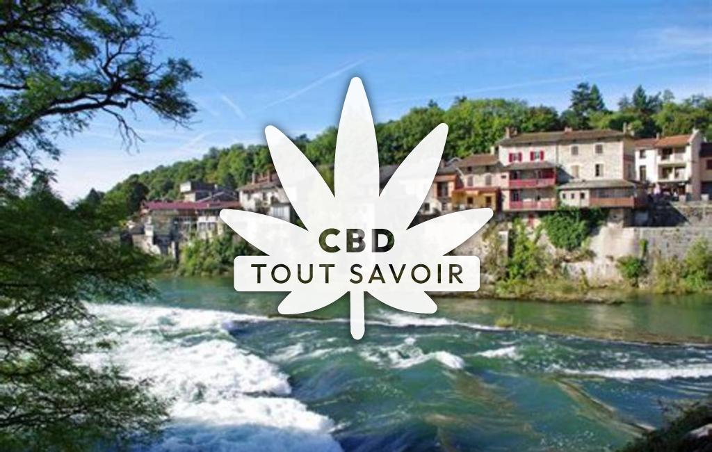 Village à Neuville-sur-Ain avec feuille Cannabis CBD