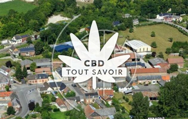 Village à Neuvillette avec feuille Cannabis CBD